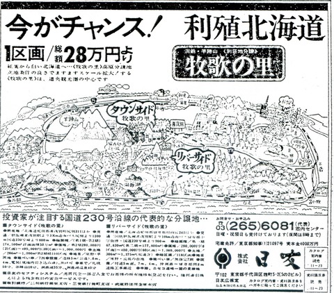 投機型分譲地広告3（19721123読売）